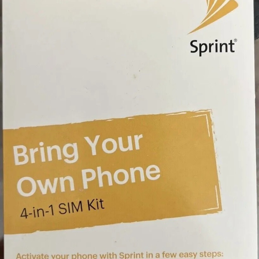 Sprint BYOP 4-in-1 SIM Kit for Unlocked Cell Phones-"New".